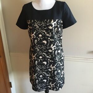 NWT Miss Wu Vera Lace Print Shirt Sleeve Dress Sz 8
